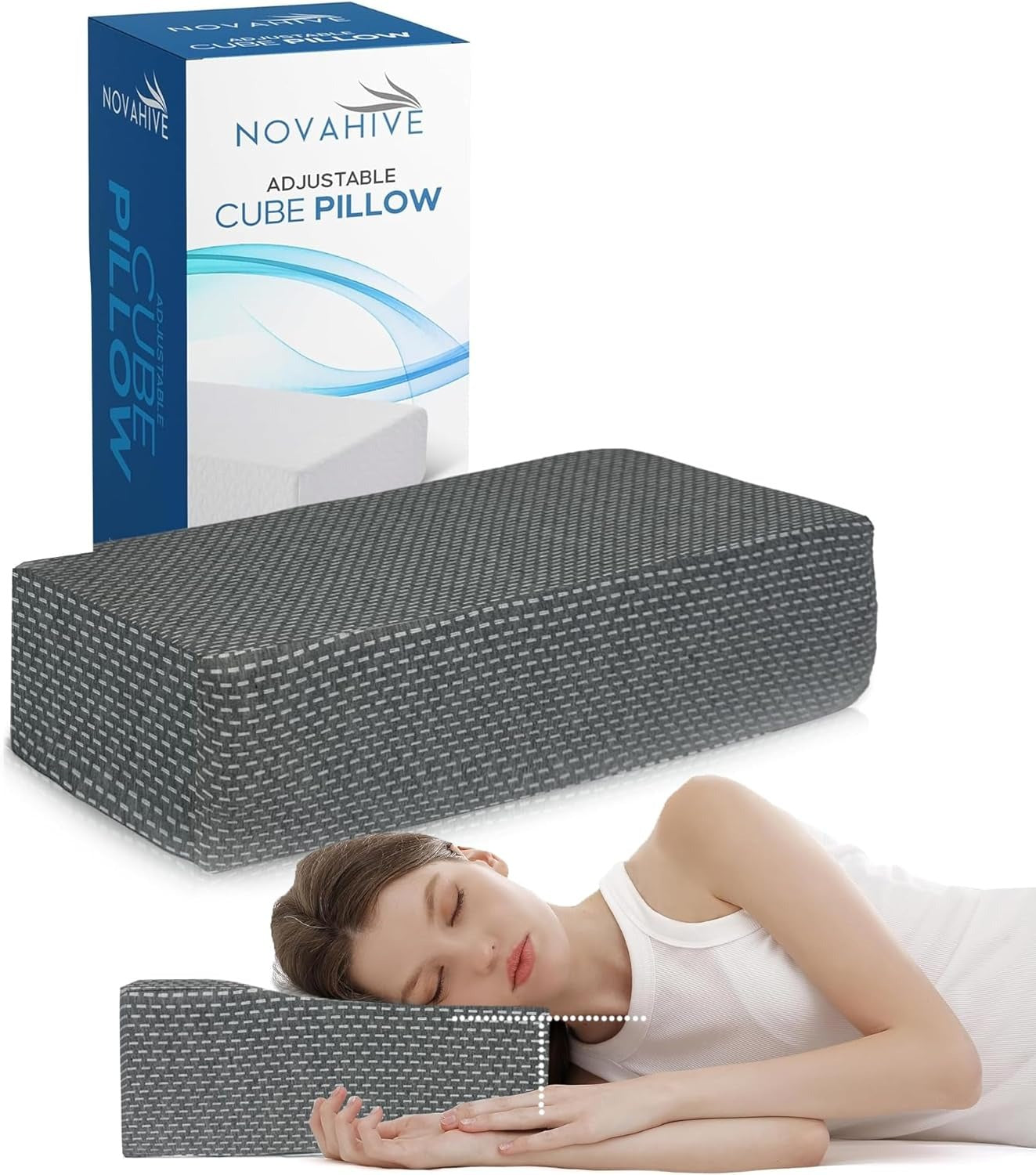 NovaHive Memory Foam Cube Pillow